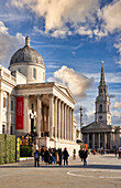 Trafalgar Square with St. Martins in the Field, National Gallery, West End, London, England, UK