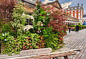 Cart with flowers and plants, The Covent Garden Market, London, England, UK