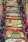 Decorations made with flowers, Noto Flower Festival, Noto, Noto Valley, Sicily, Italy