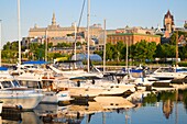Canada, Quebec City, skyline, Bassin Louise, harbor, boats, 