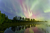  Northern Lights, Aurora borealis, in the night sky, Dalarna, Sweden 