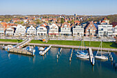  View of the Vorderreihe, Travemuende, Hanseatic City of Luebeck, Schleswig-Holstein, Germany 