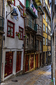  Narrow alley with colorful houses, Porto, Portugal 