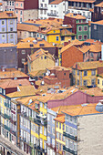  Colorful houses and roofs in the old town of Porto, Portugal 