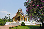 Haw Pha Bang temple built on the grounds of the Royal Palace Museum to enshrine the Phra Bang Buddha, the most highly reverred Buddha image in the country,  Luang Prabang, Laos, Southeast Asia