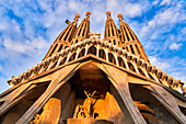 Fachada de La Pasión, La Sagrada Familia Basilica. Barcelona. Spain