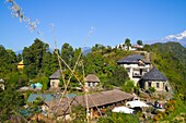 Nepal, Pokhara, Sarangkot, village scene, houses, scenery