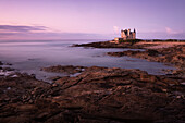  Castle by the sea at sunrise, Quiberon, Brittany, France, Europe 