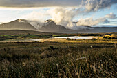  View of the Inagh Valley and the mountains beyond, County Galway, Ireland 