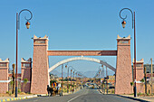 Entrance gate at Zagora, Draa River valley, Province of Zagora, Region Draa-Tafilalet, Morocco, North West Africa