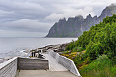 Landscaping of the National Tourist Route on the west coast of Senja Island, selected as one of the most spectacular landscapes in Norway, Senja island,County of Troms, Norway, Northern Europe