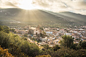  View from the Moli de Sa Planeta to Andratx at sunrise, Mallorca, Balearic Islands, Spain 