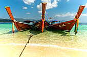  Longtail boats, Koh Lipe, Andaman Sea, Thailand, Asia 
