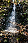  Zweribach Waterfall, Bannwald, near St. Märgen, Black Forest, Baden-Württemberg, Germany 