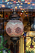 Close up of beautiful mosaic lamp