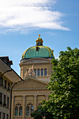 Beautiful Bundeshaus Parliament Building or Federal Palace in a Sunny Day in City of Bern, Canton Bern, Switzerland.