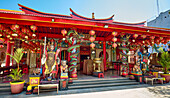 The main building (Baktisala) of Vihara Dharmayana, the 19th century Buddhist temple in Kuta, Bali, Indonesia.