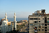 Blick vom Panorama Hotel auf Al-Salam-Moschee, Port Said, Sueskanal, Ägypten, Nordafrika