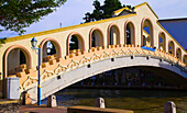  Malaysia, Melaka, Malakka, Persisiran Bunga Raya Brücke, Fluss Melaka, 