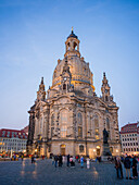  Frauenkirche in the evening, Neumarkt, Old Town, Dresden, Saxony, East Germany, Germany, Europe 