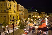 France, Cote d'Azur, Nice, Cours Saleya in the evening with the Chapelle de la Miséricorde