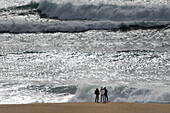  On the beach of Nazare, Atlantic Ocean, Portugal 