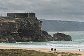  On the beach of Nazare, Atlantic Ocean, Portugal 