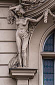 Decoration of the building in the narrow streets of Old Prague