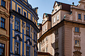 Decoration of the building in Old Prague in Art Nouveau and Art Deco style