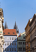 Decoration of the building in Old Prague in Art Nouveau and Art Deco style