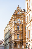 Decooration of the building in Old Prague in Art Nouveau and Art Deco style