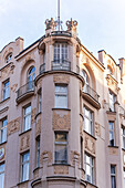 Decooration of the building in Old Prague in Art Nouveau and Art Deco style