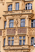Decooration of the building in Old Prague in Art Nouveau and Art Deco style