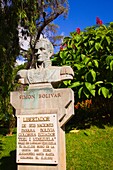 Portugal, Madeira, Funchal,  Municipal Garden, Simon Bolivar statue, 