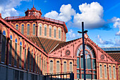 Exterior view of the new San Antonio Market, Mercat de Sant Antoni, Barcelona, Catalonia, Spain, Europe