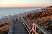  Sunset over the beach near Wenningstedt, Sylt, North Sea coast of Schleswig-Holstein, Germany 