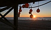  Sunset on the beach near Wenningstedt, Sylt, North Sea coast of Schleswig-Holstein, Germany 