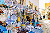  Shop with Tunisian ceramics in the Medina in Kairouan, Tunisia 
