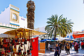  Medina with market stalls in Nabeul, Tunisia 