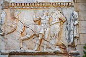  Relief on a sarcophagus at the Archaeological Museum of Delphi, a UNESCO World Heritage Site in Delphi, Greece   