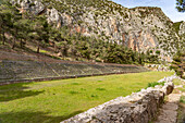 Das Stadion, Archäologische antike Stätte von Delphi, Mittelgriechenland, Griechenland