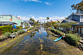 Panoramic view of the historic Venice canals at Venice Beach Los Angeles, California, USA