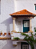 Portugal, Obidos, historic small town,  balcony, 