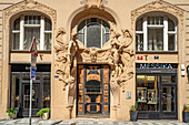  Art Nouveau portal in Prague, Czech Republic 