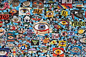  Colorful mural with eye motif, Santiago de Chile, Santiago, Chile, South America 