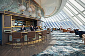  Stylish interior of the Captain&#39;s Bar on board the cruise ship Mein Schiff Relax (TUI Cruises), Palermo, Sicily, Italy, Europe 