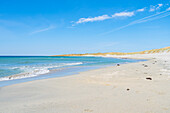  Norway, Klepp, Jærstrandene Nature Reserve, landscape, sandy beach and sea 