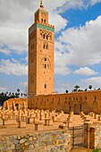 Morocco, Marrakesh, Koutoubia mosque, minaret, 