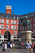  Spanien, Madrid, Plaza Mayor, Wahrzeichen, Denkmal,  