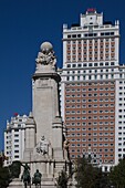  Spanien, Madrid, Plaza Espana, Cervantes-Denkmal, Hotel Riu,  